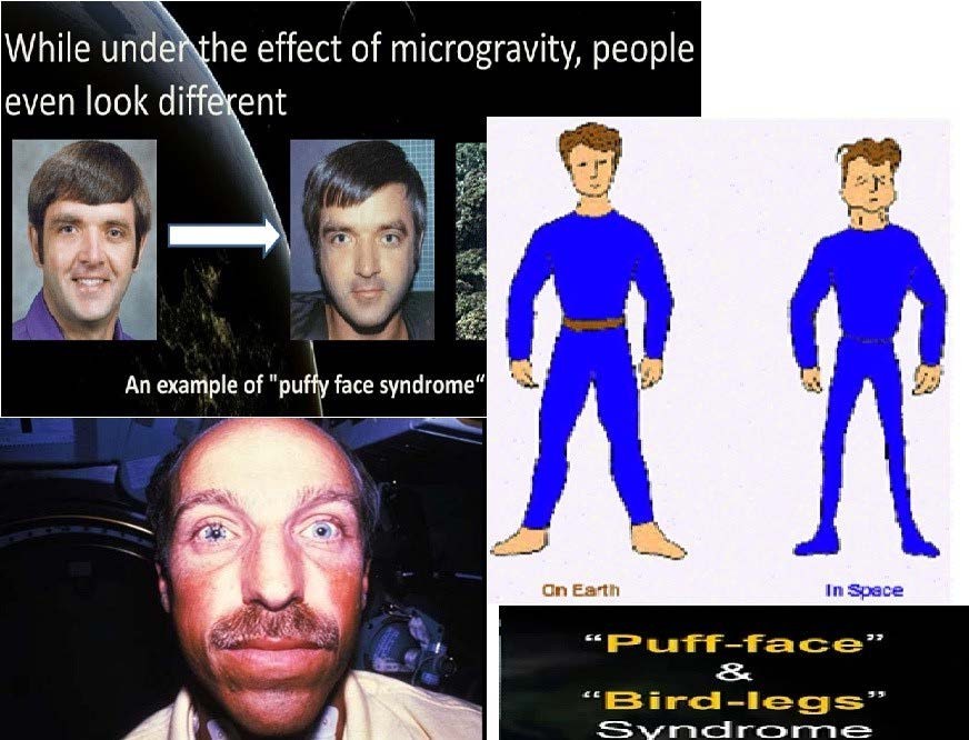 while under the effect of microgravity people even look different